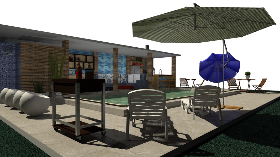 Deck e Área de Piscina